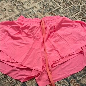 Pink Layered Skirt with Elastic Waistband